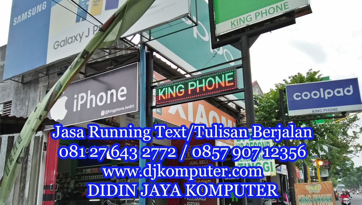 Kami memberikan pelayanan untuk running text yang digunakan untuk toko.
